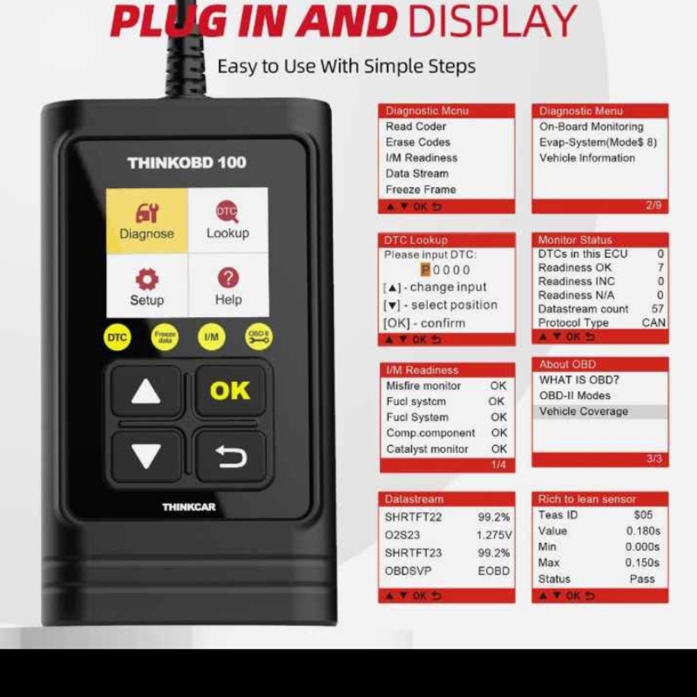 Think! THINKOBD100 Black OBD2 Automotive Diagnostic Scanner